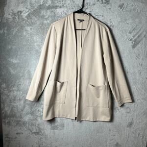 Eileen Fisher Washable Flex Pointe High Collar Jacket Wheat Medium Lagenlook